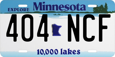 MN license plate 404NCF