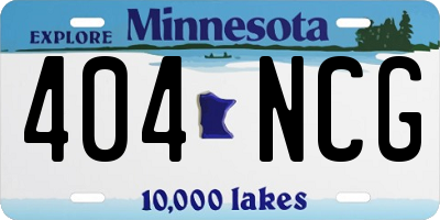 MN license plate 404NCG
