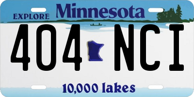 MN license plate 404NCI