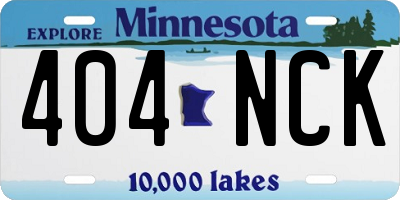 MN license plate 404NCK