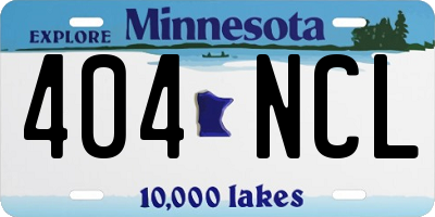 MN license plate 404NCL