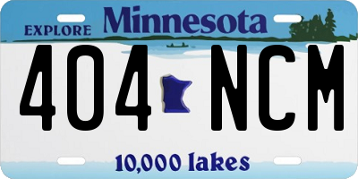 MN license plate 404NCM
