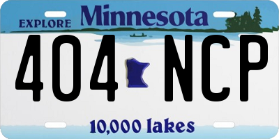 MN license plate 404NCP