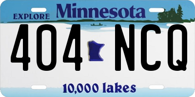 MN license plate 404NCQ