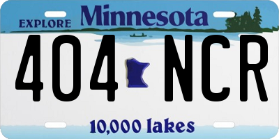 MN license plate 404NCR