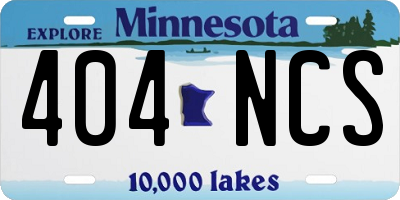 MN license plate 404NCS