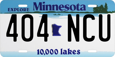 MN license plate 404NCU