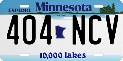 MN license plate 404NCV