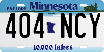 MN license plate 404NCY