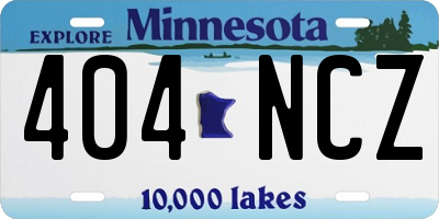 MN license plate 404NCZ