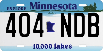 MN license plate 404NDB
