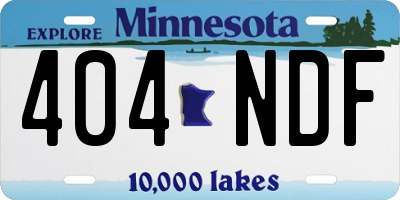 MN license plate 404NDF