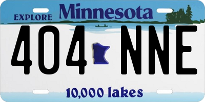 MN license plate 404NNE
