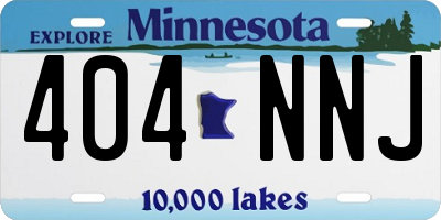 MN license plate 404NNJ