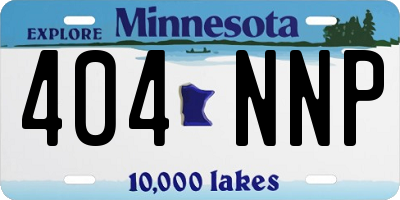 MN license plate 404NNP