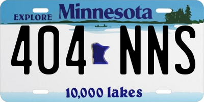 MN license plate 404NNS