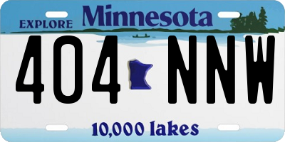 MN license plate 404NNW