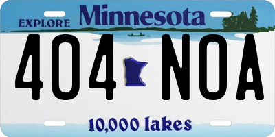 MN license plate 404NOA