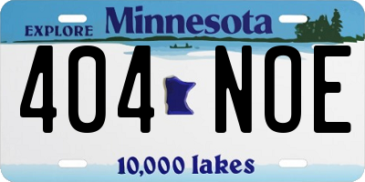MN license plate 404NOE