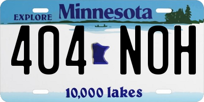 MN license plate 404NOH