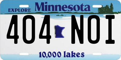 MN license plate 404NOI