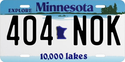 MN license plate 404NOK