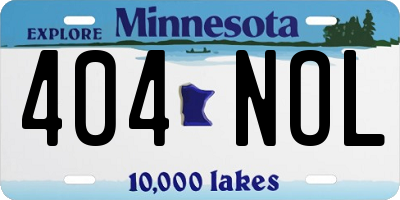 MN license plate 404NOL