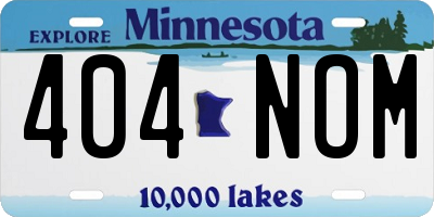 MN license plate 404NOM
