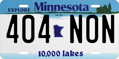 MN license plate 404NON