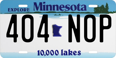MN license plate 404NOP