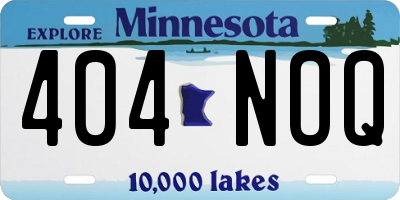 MN license plate 404NOQ