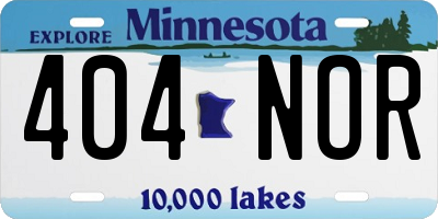 MN license plate 404NOR