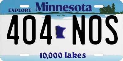 MN license plate 404NOS