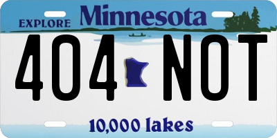 MN license plate 404NOT