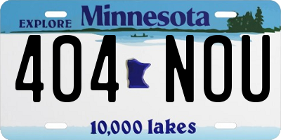 MN license plate 404NOU