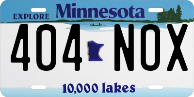 MN license plate 404NOX