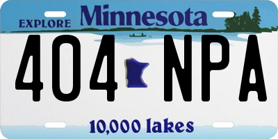 MN license plate 404NPA