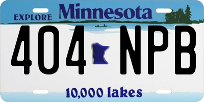 MN license plate 404NPB