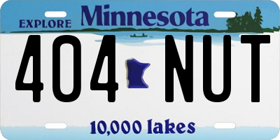 MN license plate 404NUT
