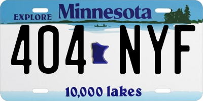 MN license plate 404NYF