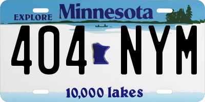 MN license plate 404NYM
