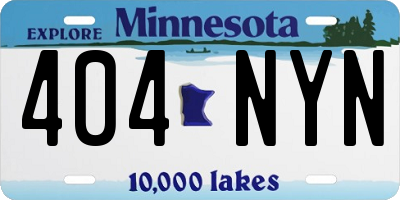 MN license plate 404NYN