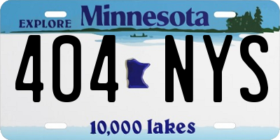MN license plate 404NYS