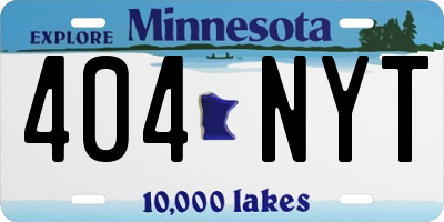 MN license plate 404NYT