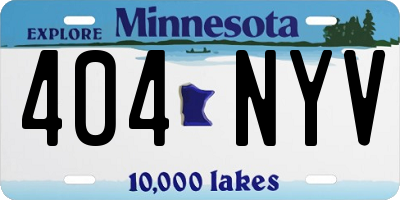 MN license plate 404NYV