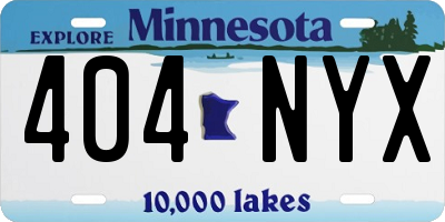 MN license plate 404NYX