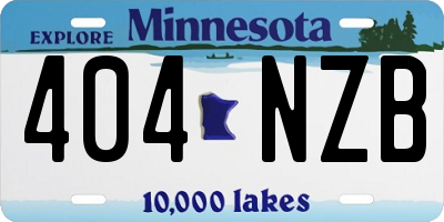 MN license plate 404NZB