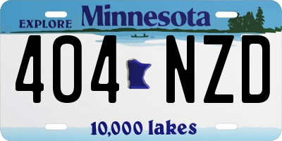 MN license plate 404NZD