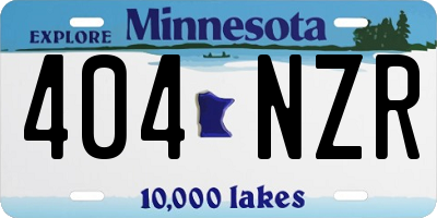 MN license plate 404NZR