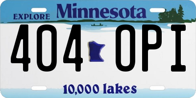 MN license plate 404OPI